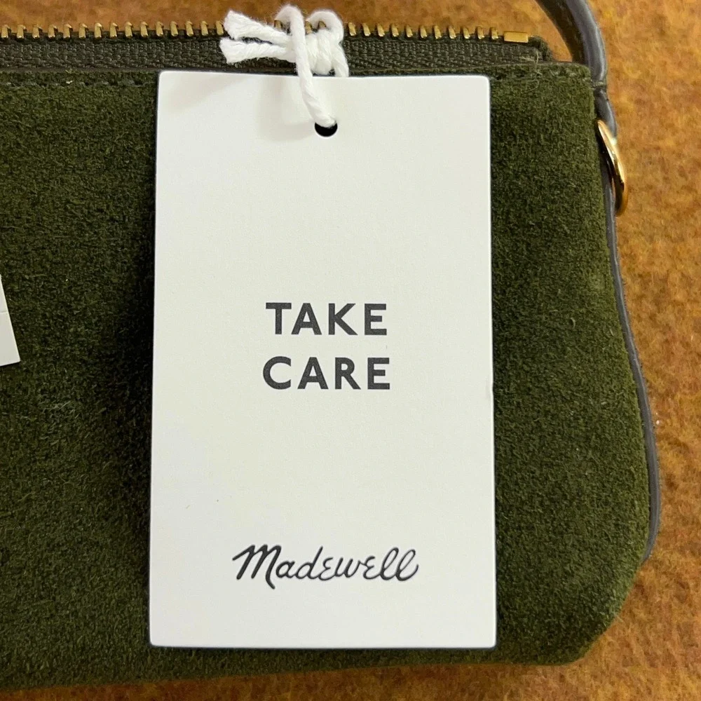 Madewell Womens OS Green Suede Leather NX103 Mini Pouch Bag NWT - Picture 9 of 14